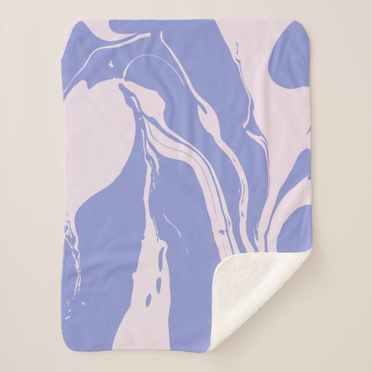 Abstracte gemarmerde kunst in Lavender en Blush Sherpa Deken (Voorkant)