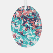 Abstracte gemarmerde papieren kunstachtergrond glas ornament (Voorkant links)