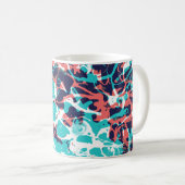 Abstracte gemarmerde papieren kunstachtergrond koffiemok (Voorkant rechts)