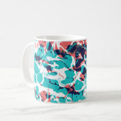 Abstracte gemarmerde papieren kunstachtergrond koffiemok (Voorkant links)