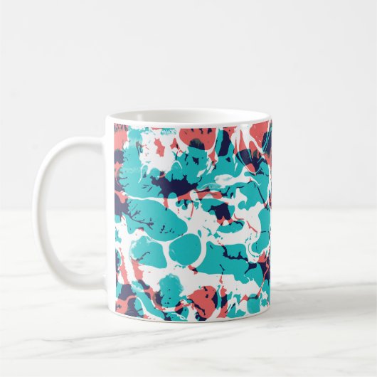 Abstracte gemarmerde papieren kunstachtergrond koffiemok (Links)
