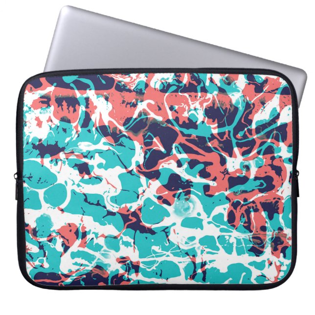 Abstracte gemarmerde papieren kunstachtergrond laptop sleeve (Voorkant)