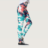 Abstracte gemarmerde papieren kunstachtergrond leggings (Rechts)