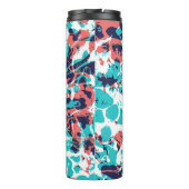 Abstracte gemarmerde papieren kunstachtergrond thermosbeker (Achterkant)