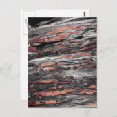 Abstracte gemarmerde verf met matig roos goudverf briefkaart (Voorkant / Achterkant)