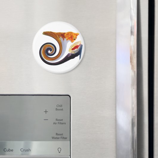 Abstracte gematigde gematigde gember kat magneet (Insitu (Koelkast))