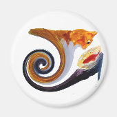 Abstracte gematigde gematigde gember kat magneet (Voorkant)