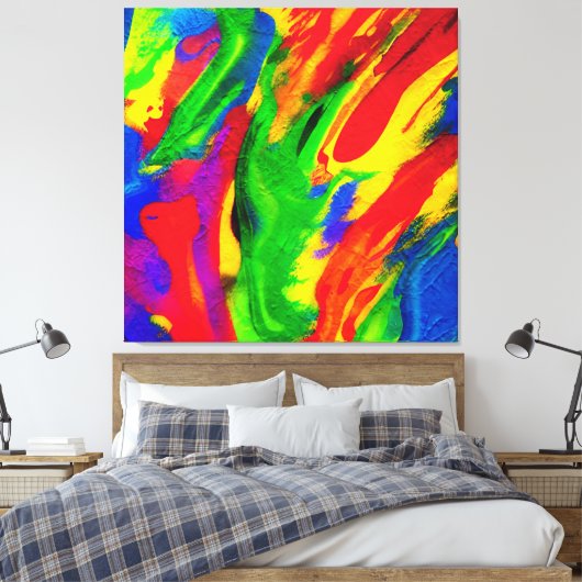 Abstracte gematigde verf. canvas afdruk (Insitu (Slaapkamer))