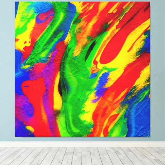 Abstracte gematigde verf. canvas afdruk (Insitu (Houten vloer))