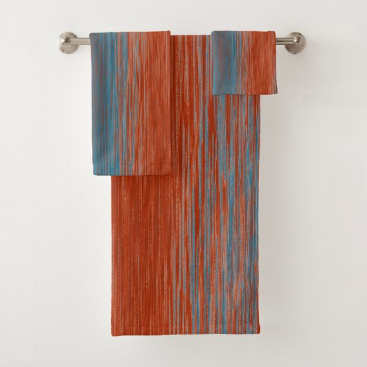Abstracte gemengde lijnen rood blauw bad handdoek (Insitu)