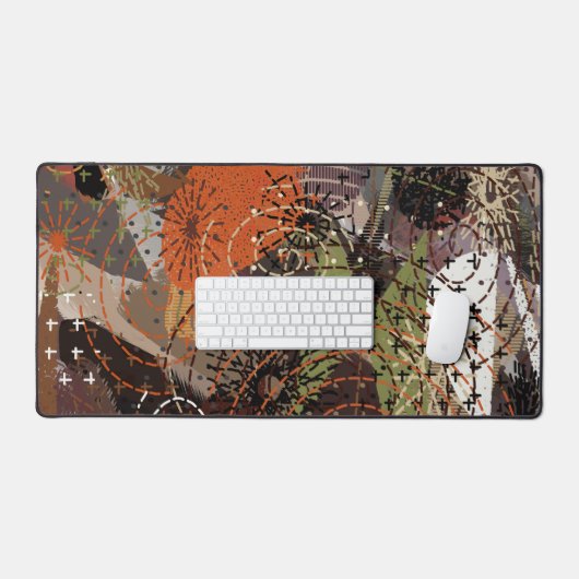 Abstracte Gemengde Media Aardse Herfstkleuren Bureaumat (Keyboard & Muis)