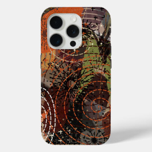 Abstracte Gemengde Media Aardse Herfstkleuren iPhone 15 Pro Case
