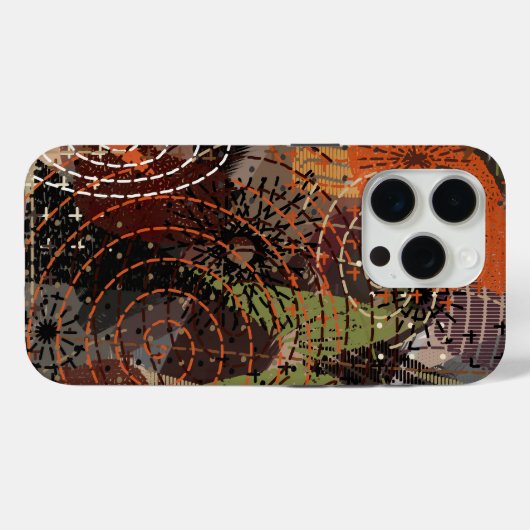 Abstracte Gemengde Media Aardse Herfstkleuren Case-Mate iPhone Case (Achterkant (horizontaal))
