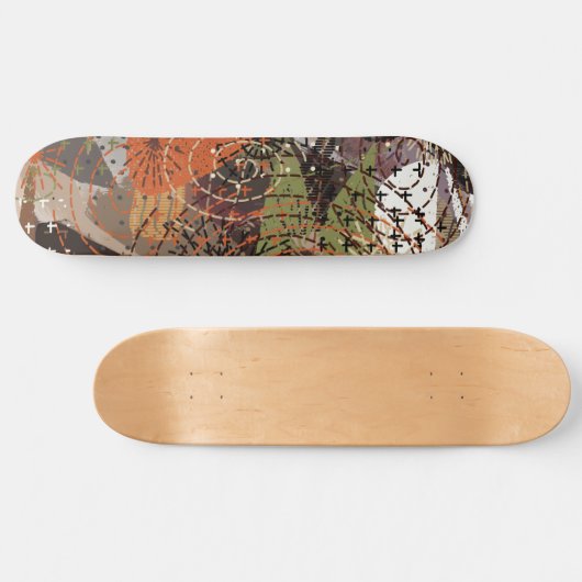Abstracte Gemengde Media Aardse Herfstkleuren Persoonlijk Skateboard (Horizontaal)