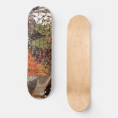 Abstracte Gemengde Media Aardse Herfstkleuren Persoonlijk Skateboard (Voorkant)