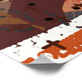 Abstracte Gemengde Media Aardse Herfstkleuren Poster (Hoek)