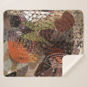 Abstracte Gemengde Media Aardse Herfstkleuren Sherpa Deken (Voorkant (horizontaal))
