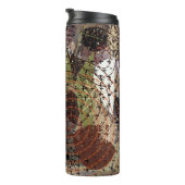 Abstracte Gemengde Media Aardse Herfstkleuren Thermosbeker (Geroteerd rechts)