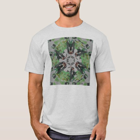 Abstracte gemengde media t-shirt (Voorkant)