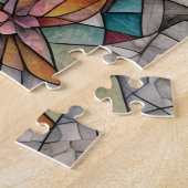 Abstracte gemengde media vrouwen gezicht legpuzzel (Zijkant)