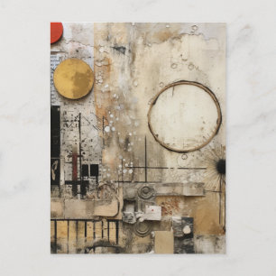 Abstracte gemengde mediacollage briefkaart