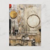 Abstracte gemengde mediacollage briefkaart (Voorkant)