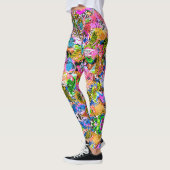 abstracte gemengde paisleybloemen in kleur iPad  Leggings (Links)