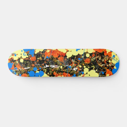 Abstracte gemorste verfspatten en -druppels persoonlijk skateboard (Horizontaal)