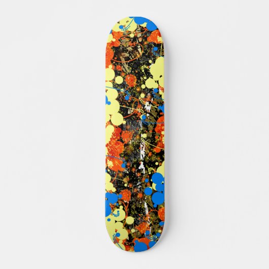 Abstracte gemorste verfspatten en -druppels persoonlijk skateboard (Voorkant)