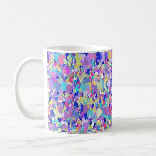 Abstracte Gemottled 80s kleuren Koffiemok (Links)