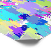 Abstracte Gemottled 80s kleuren Poster (Hoek)