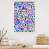 Abstracte Gemottled 80s kleuren Poster (Keuken)