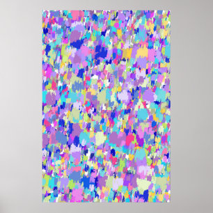 Abstracte Gemottled 80s kleuren Poster