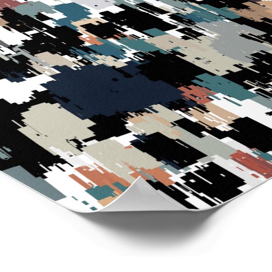 Abstracte gemottled Camo Poster (Hoek)