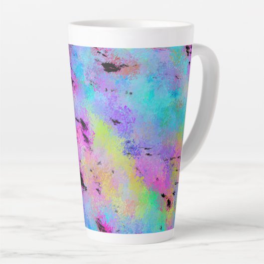 Abstracte gemottled multicolor latte mok (Rechterhoek)