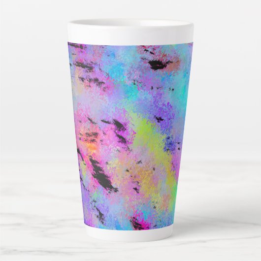 Abstracte gemottled multicolor latte mok (Voorkant)