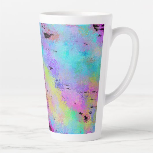 Abstracte gemottled multicolor latte mok (Rechts)