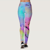 Abstracte gemottled multicolor leggings (Achterkant)