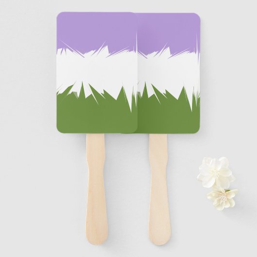 Abstracte Genderqueer Pride Flag Handwaaier (Voorkant en achterkant)