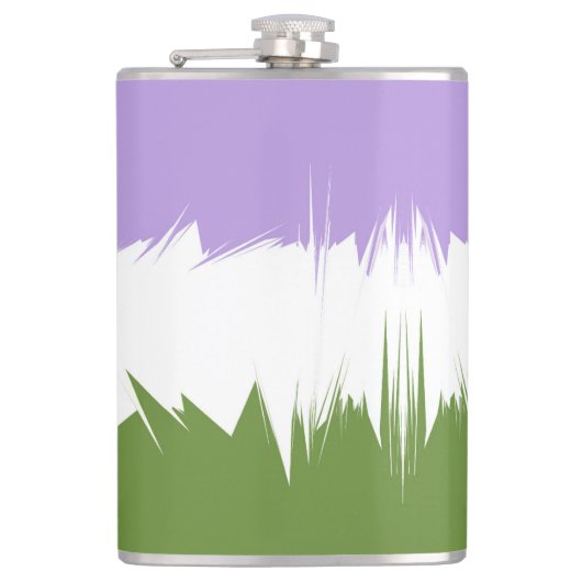 Abstracte Genderqueer Pride Flag Heupfles (Voorkant)