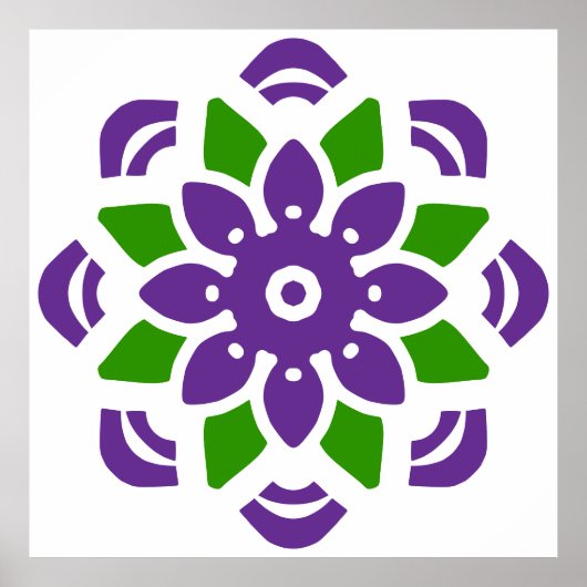 Abstracte Geo Mandala Bloem Poster (Voorkant)