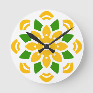 Abstracte Geo Mandala Bloem Ronde Klok