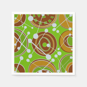 Abstracte, geo-shape design in bruin, goud, & groe servet