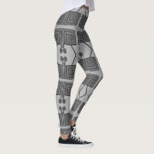 Abstracte Geo zwart-wit Leggings (Rechts)