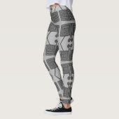 Abstracte Geo zwart-wit Leggings (Links)