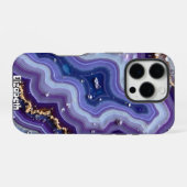 Abstracte Geode Flow met goud iPhone Hoesje (Achterkant horizontaal)