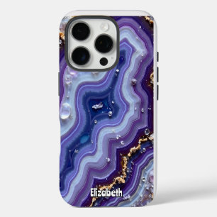 Abstracte Geode Flow met goud iPhone 16 Pro Hoesje