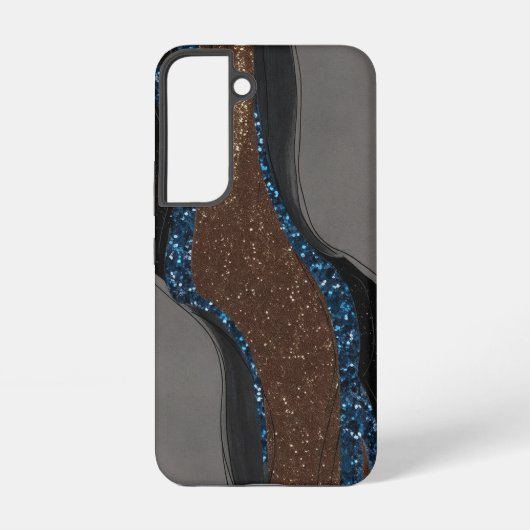 Abstracte Geode Glitter Samsung Galaxy Hoesje (Achterkant)