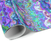 Abstracte Geode Marbling in Peacock Colors Cadeaupapier (Rol Hoek)