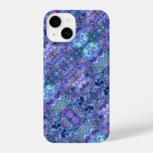 Abstracte Geode Marbling in Peacock Colors iPhone 14 Hoesje